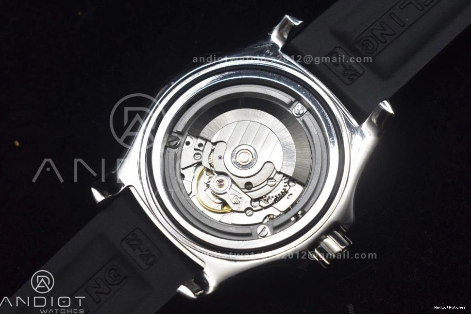 A Bezel Dial Rehaut Best Superocean Edition and 44 1:1 On Rubber Casual Black with TF Automatic Strap Yellow Black 471 0103